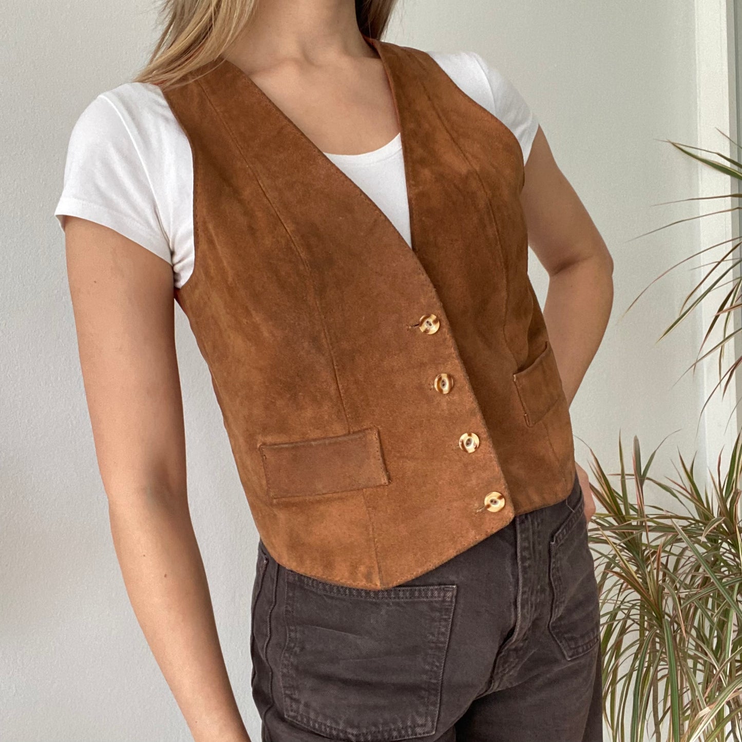 90s Leather vest