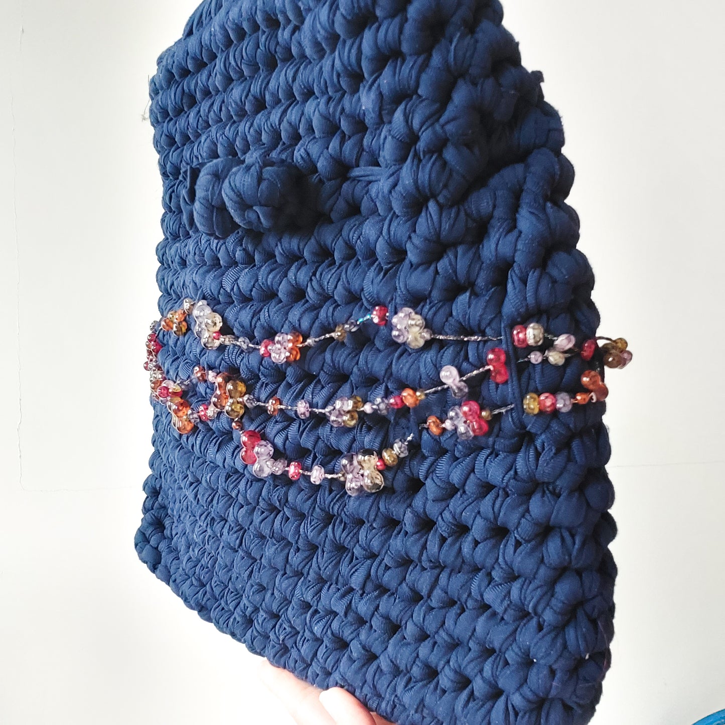 Chic Macrame Bag in Blue