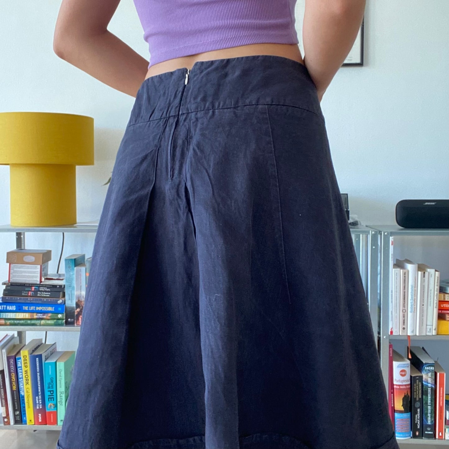 Purple maxi linen skirt