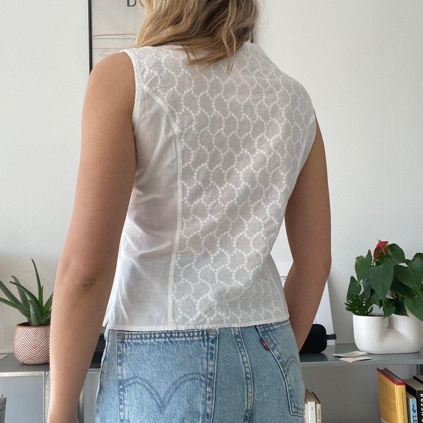 Cotton white summer top- size 36