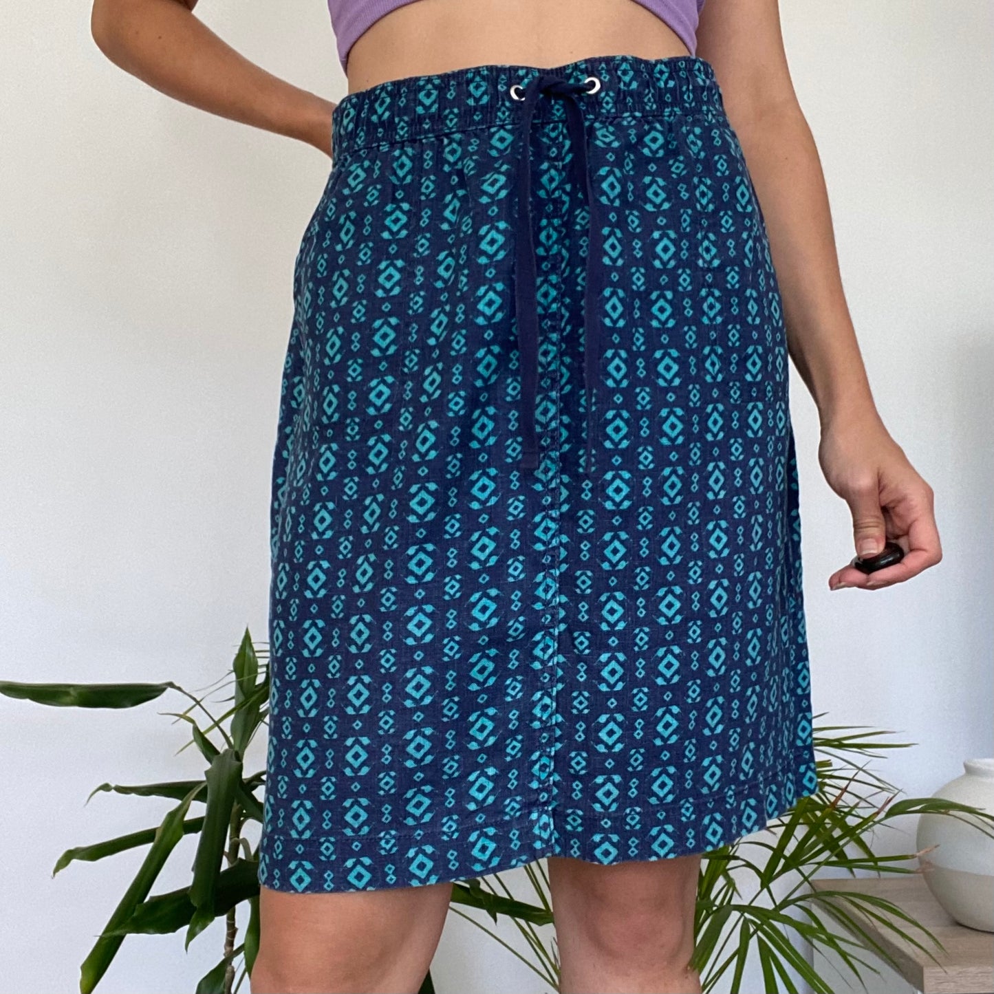 Linen blue skirt