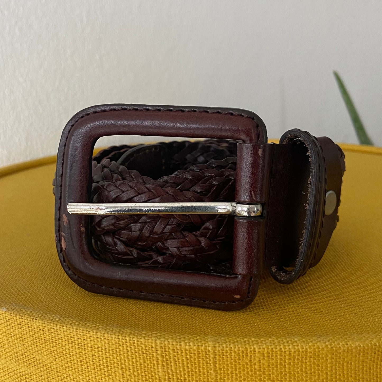 Dark brown braided belt