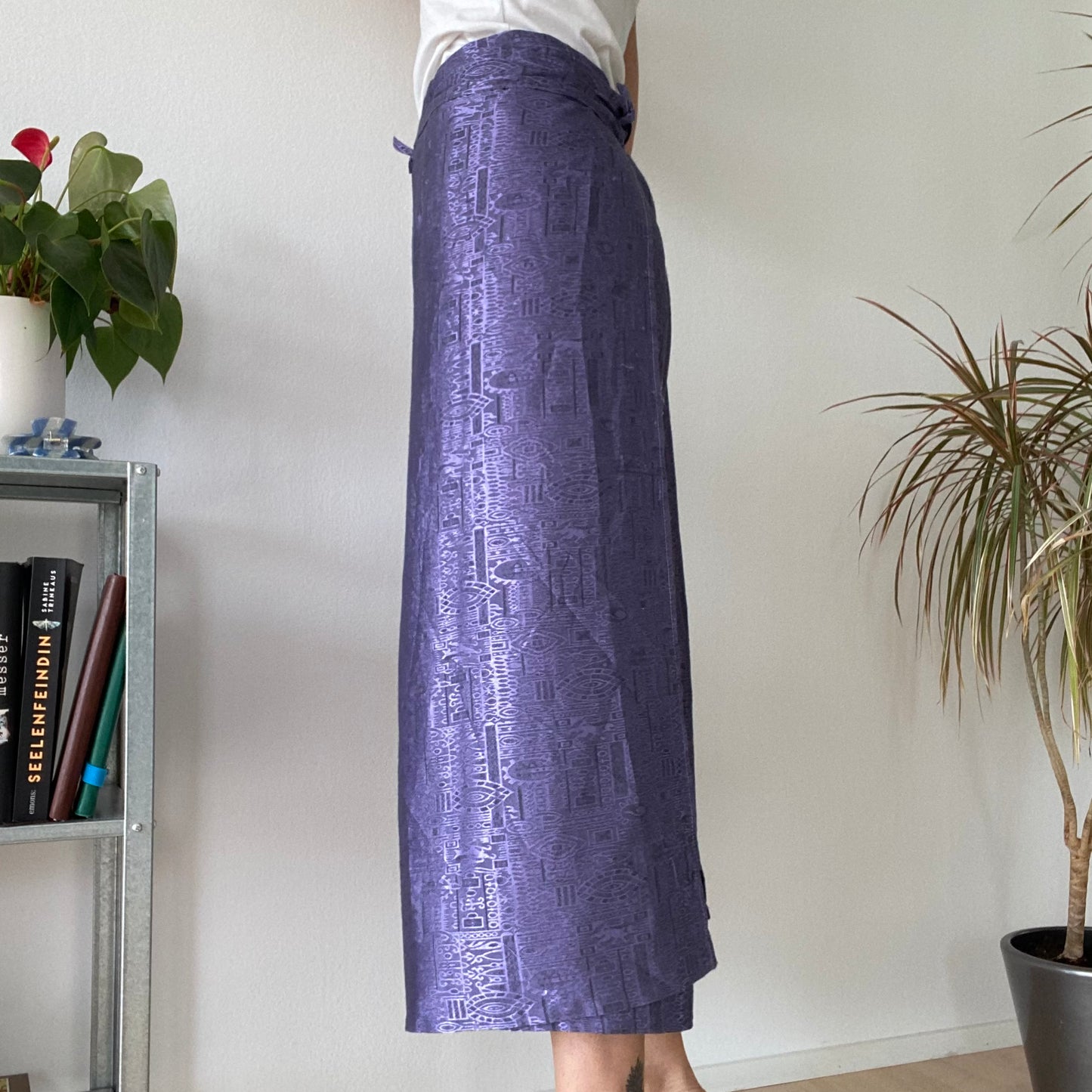 Purple silk pants