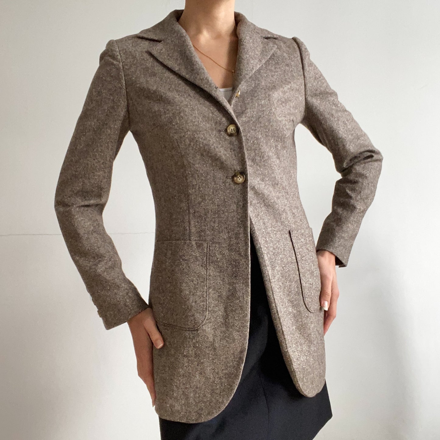 Long Brown blazer made in Italy
