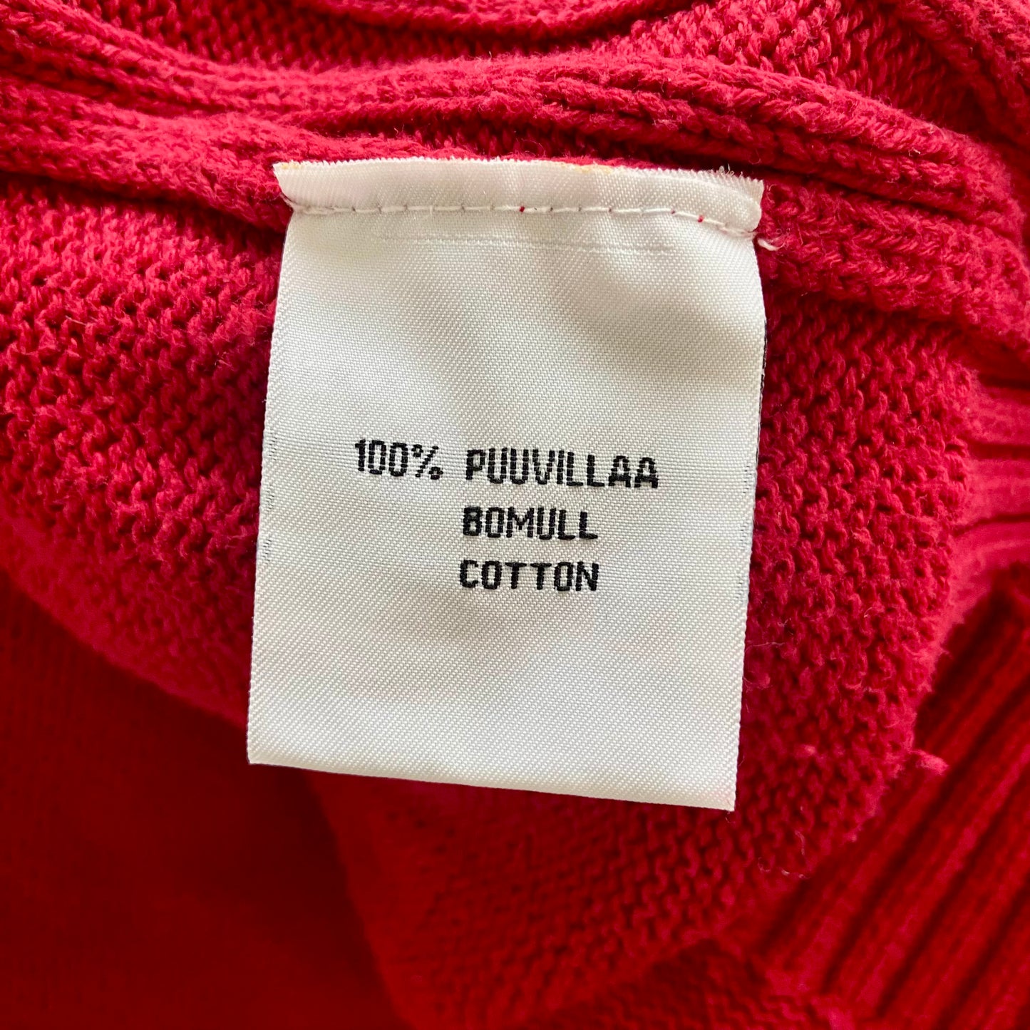 Red, chunky pullover