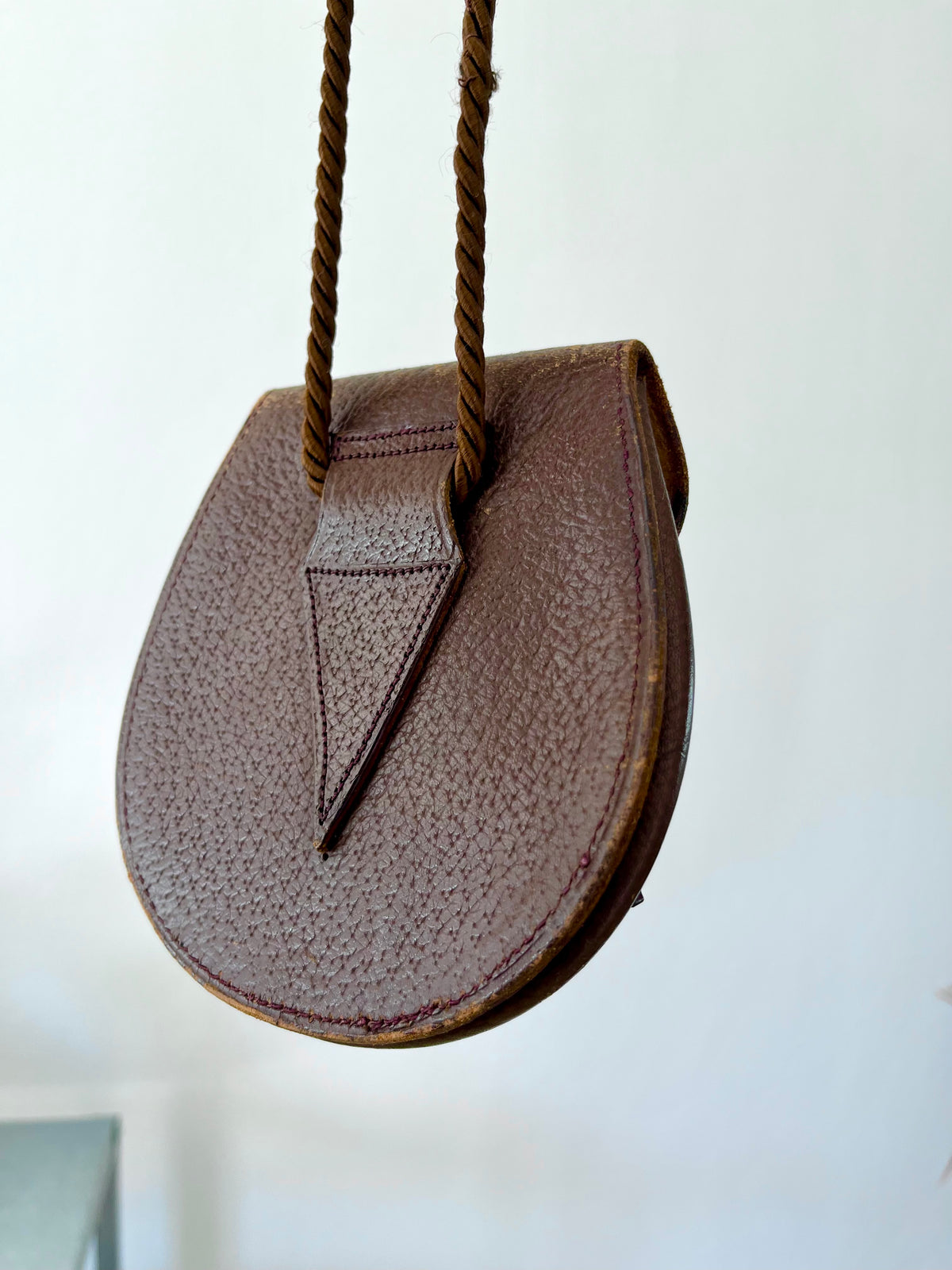 Vintage Scottish Brown Leather Sporran Crossbody Bag Tassel Pouch