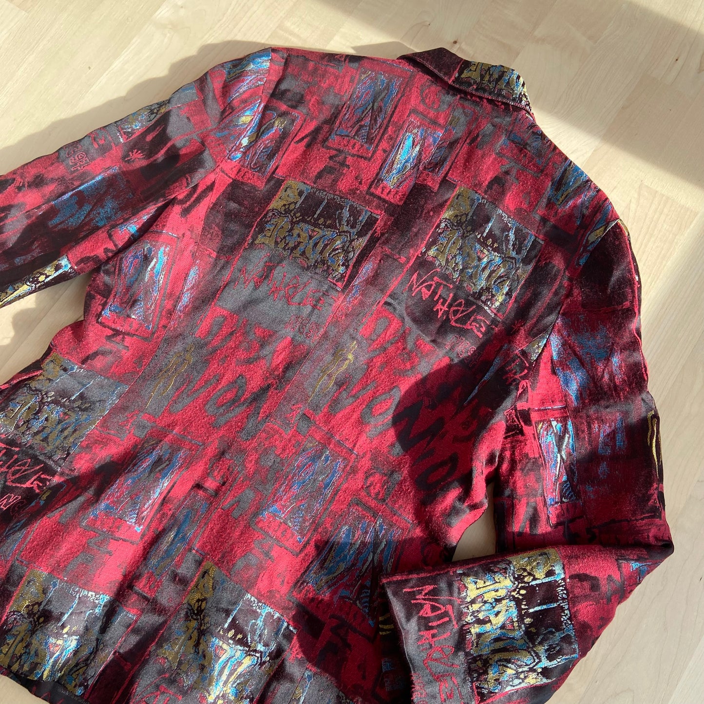 Nathalie Chaize Paris Red Abstract Blazer Jacket
