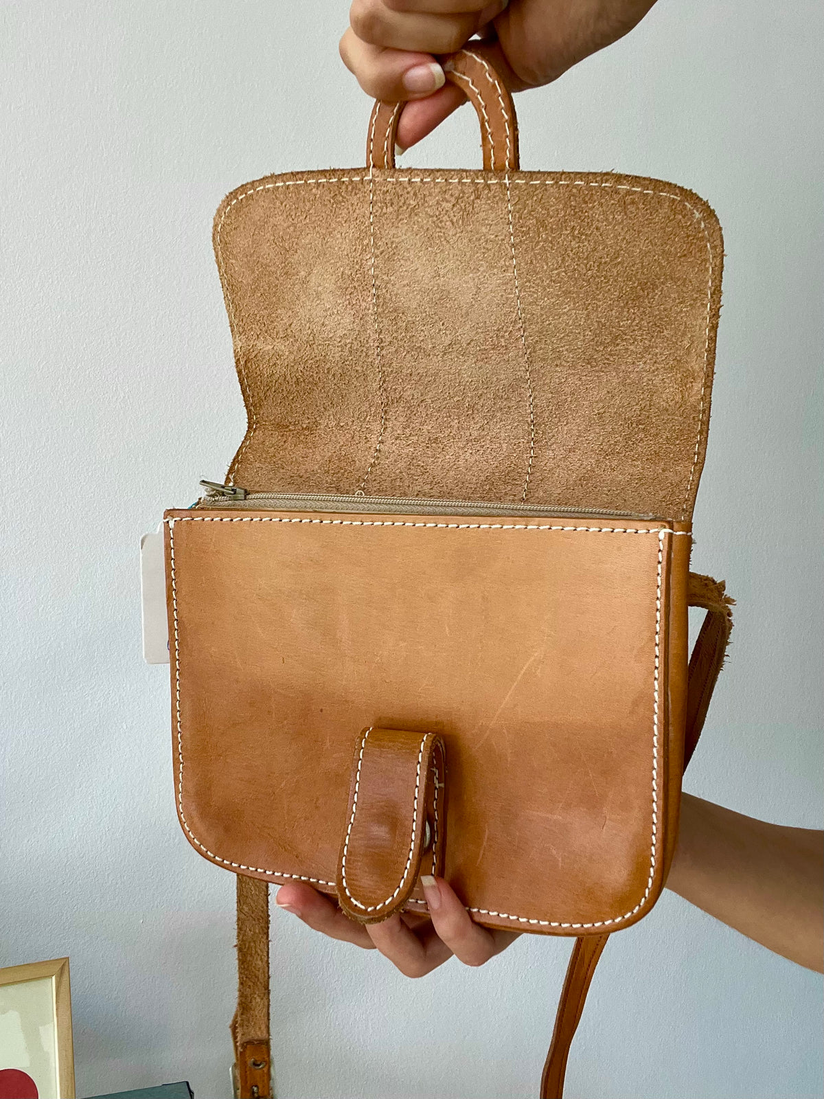 Brown Leather Crossbody Bag Small Satchel Shoulder Bag