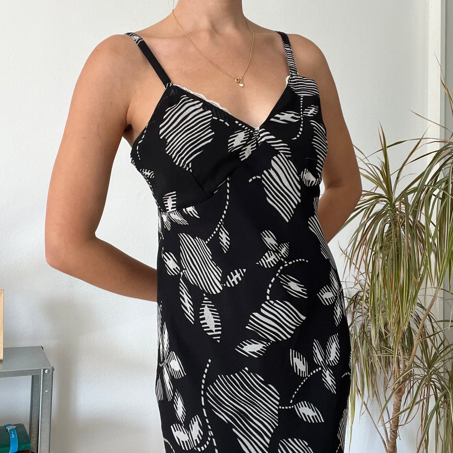 Vintage Abstract Print Maxi Dress-size M