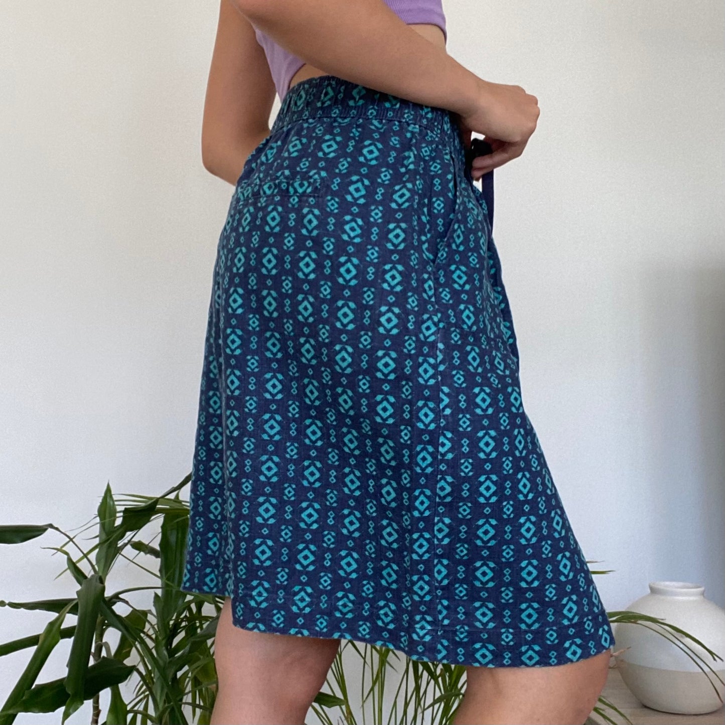 Linen blue skirt