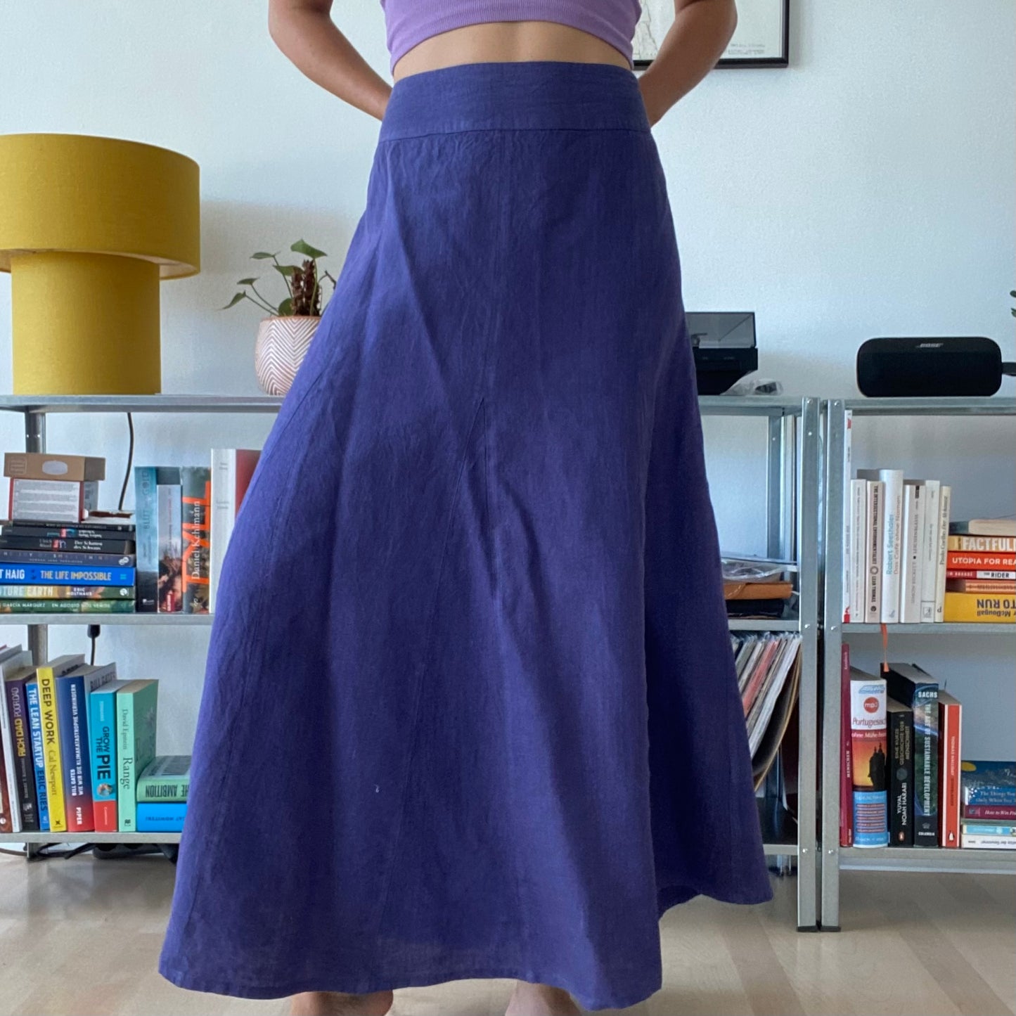 Purple maxi linen skirt