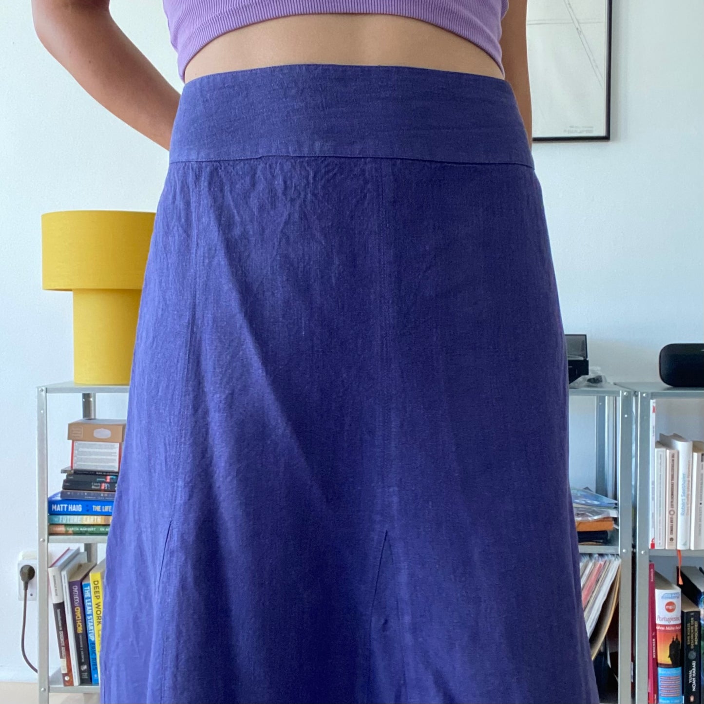 Purple maxi linen skirt