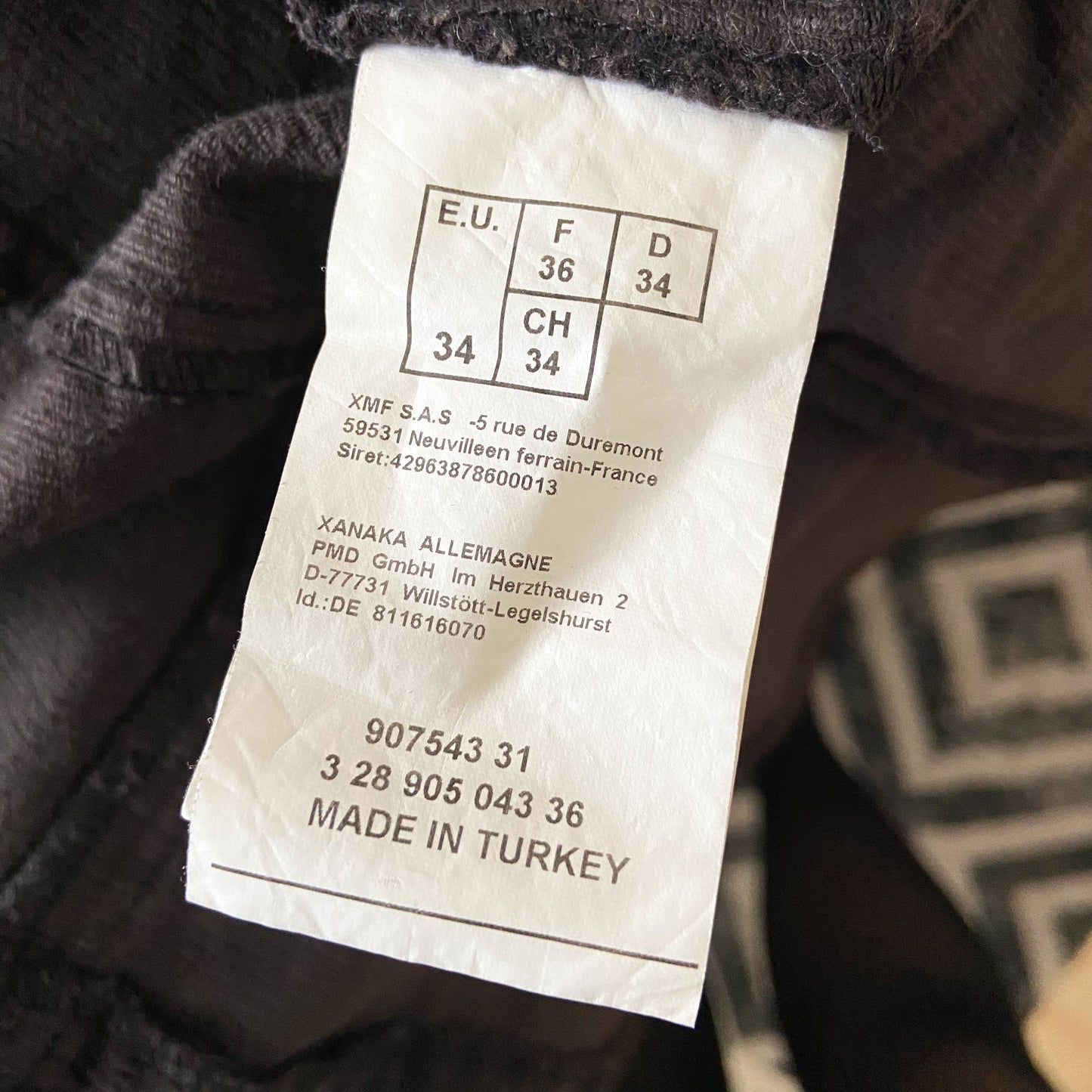 Corduroy short jacket asymmetrical