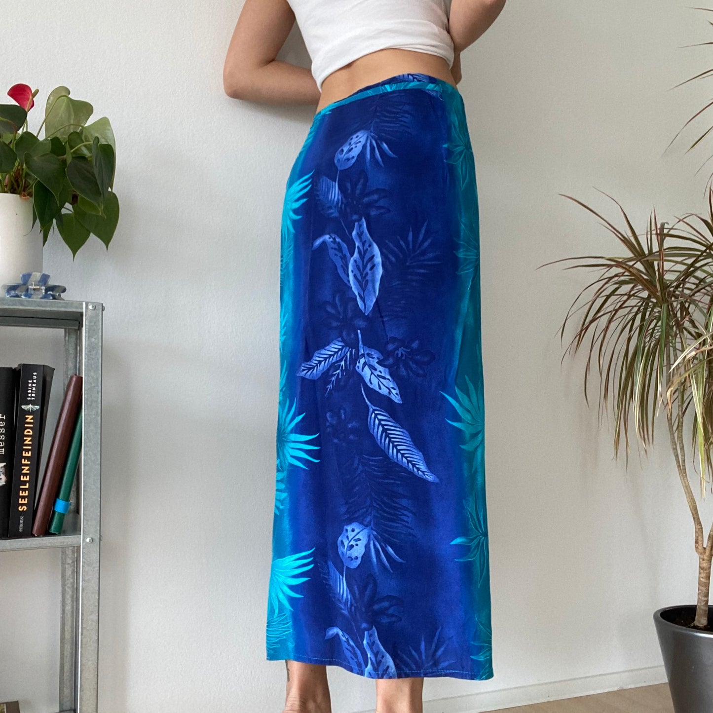 Wrap blue long skirt