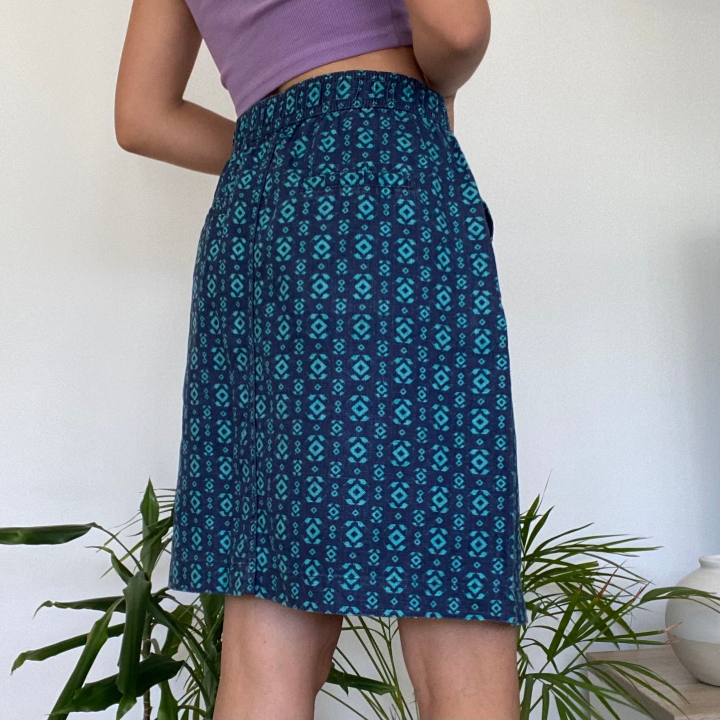 Linen blue skirt