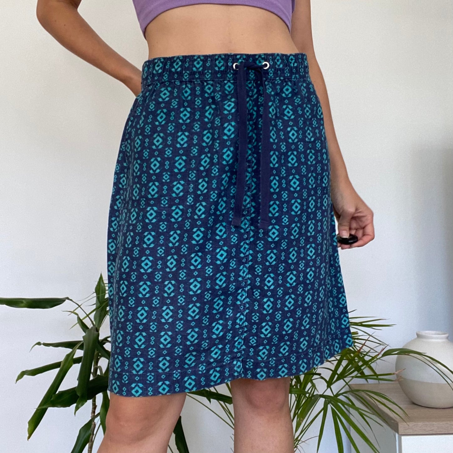 Linen blue skirt