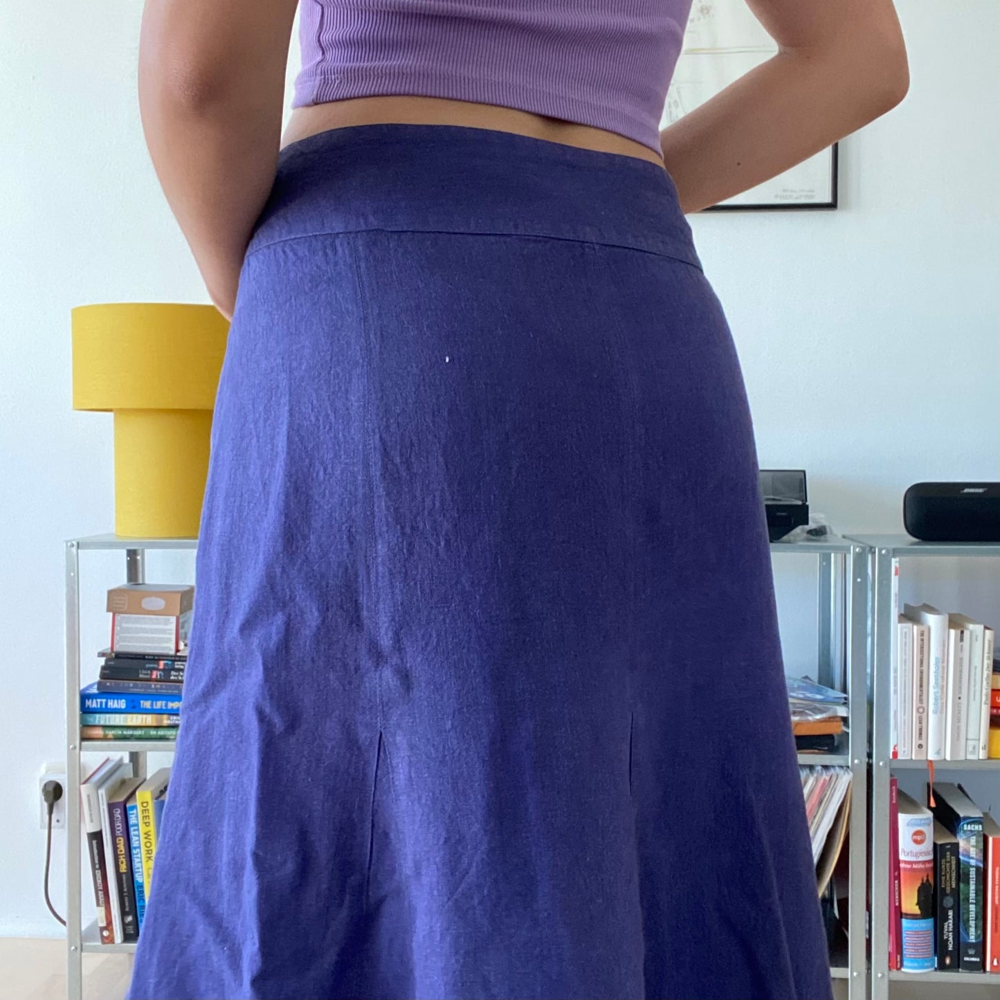Purple maxi linen skirt
