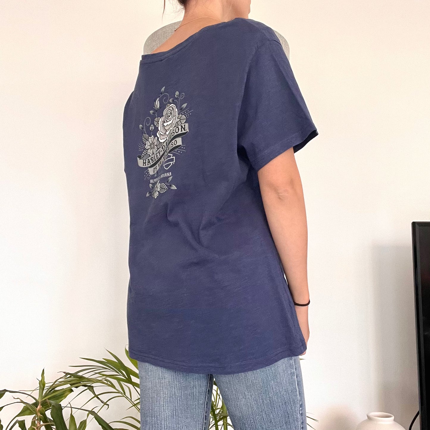 Harley Davidson blue T-shirt-Size XXL