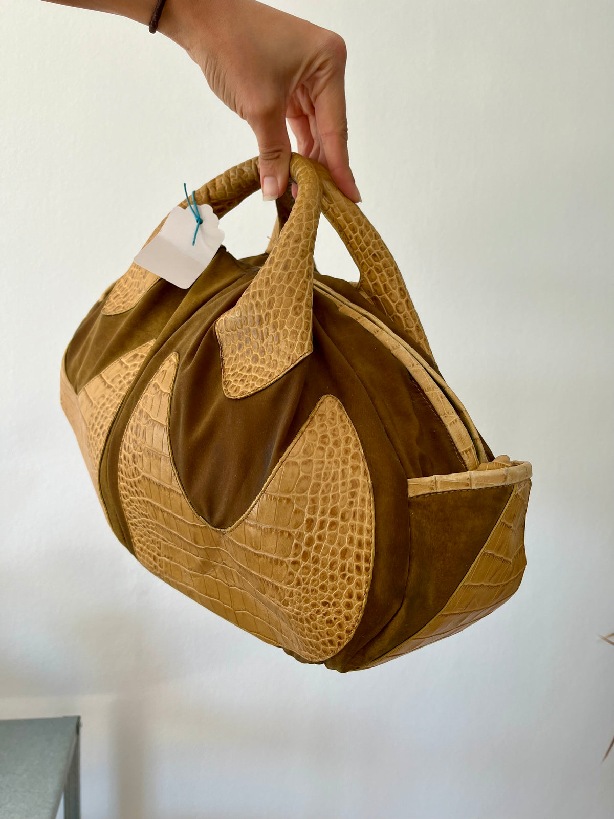 Vintage Brown Embossed Leather Bag