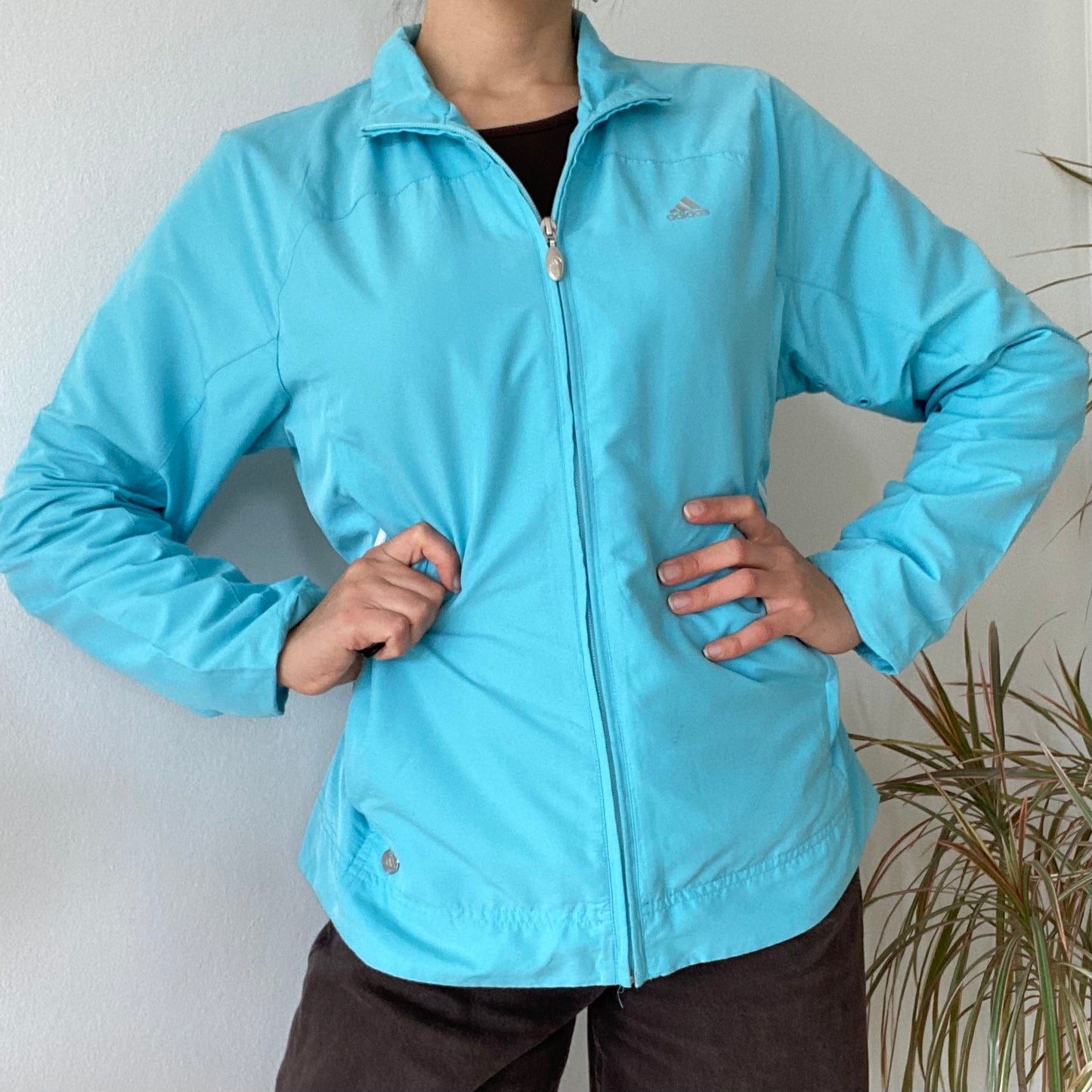 Turquoise Lightweight Zip Jacket Women’s Sportswear Windbreaker