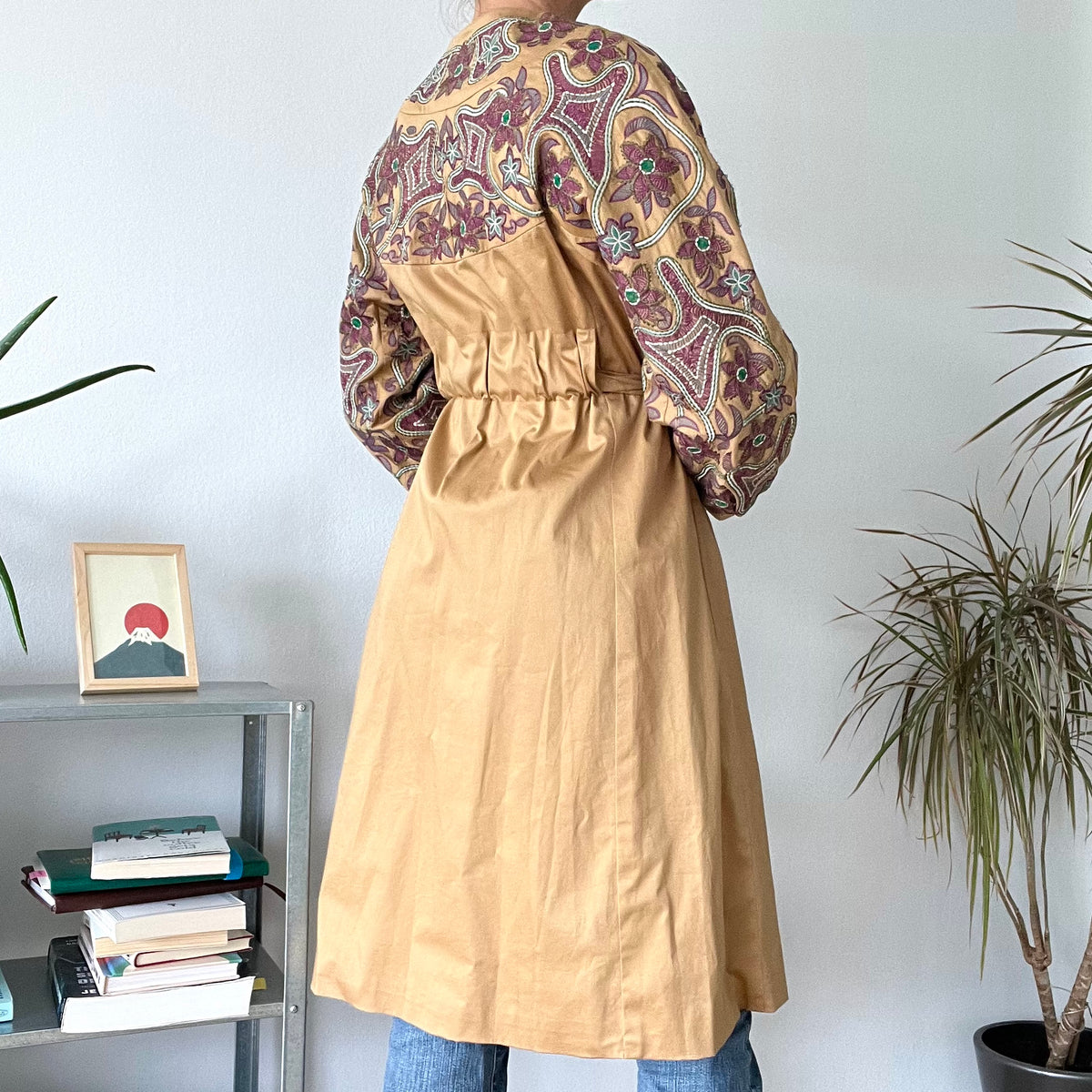 Vintage Embroidered Kaftan Belted jacket