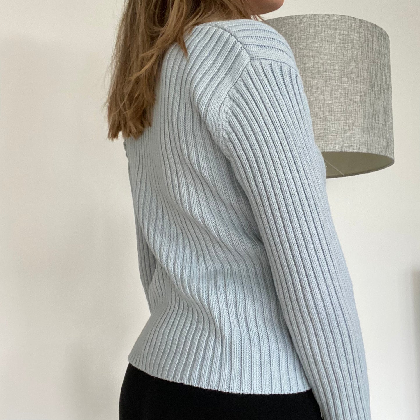 Blue V-neck pullover