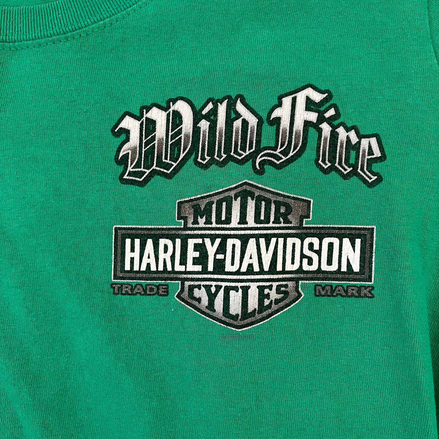 Harley Davidson, green long sleeve shirt- size S