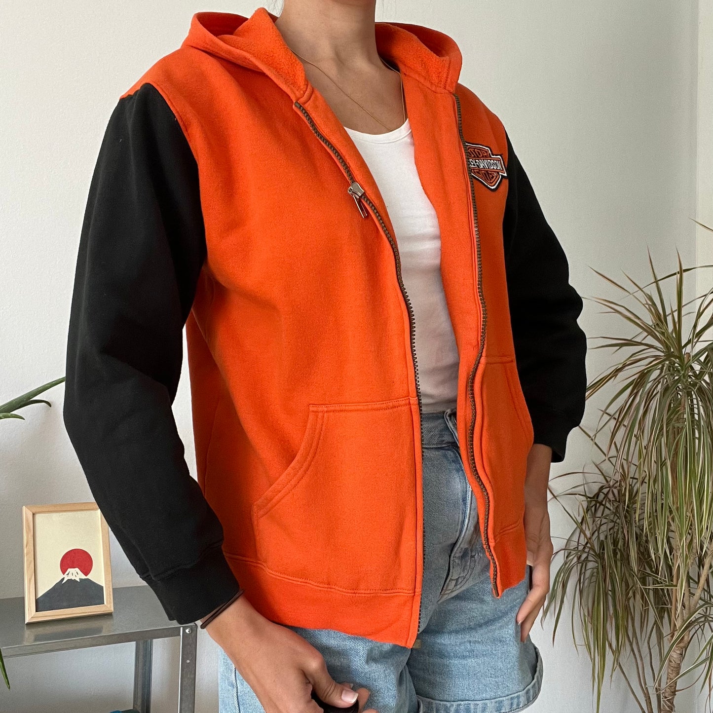 Orange Harley Davidson jacket-Size