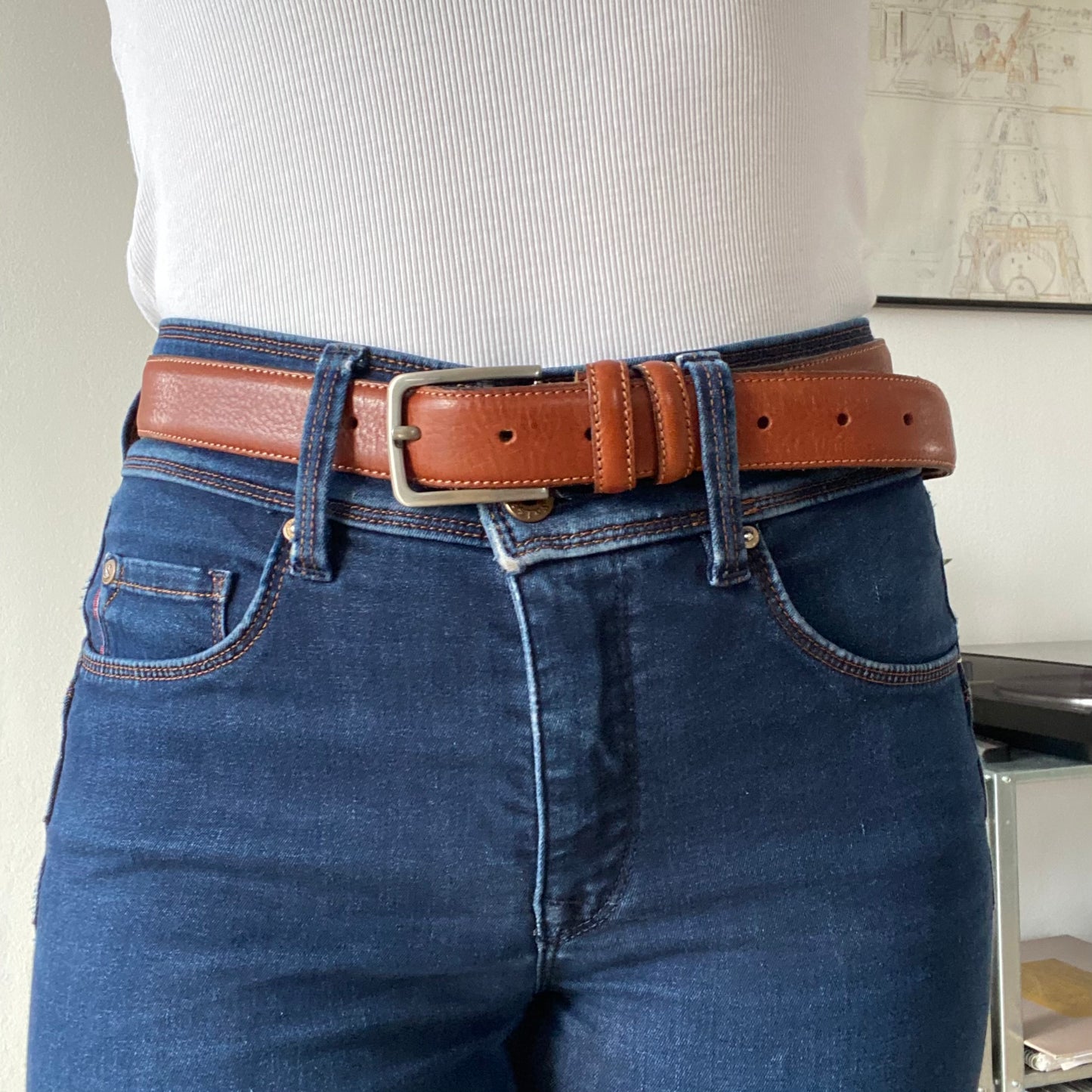 Handmade Light brown belt made in Italy