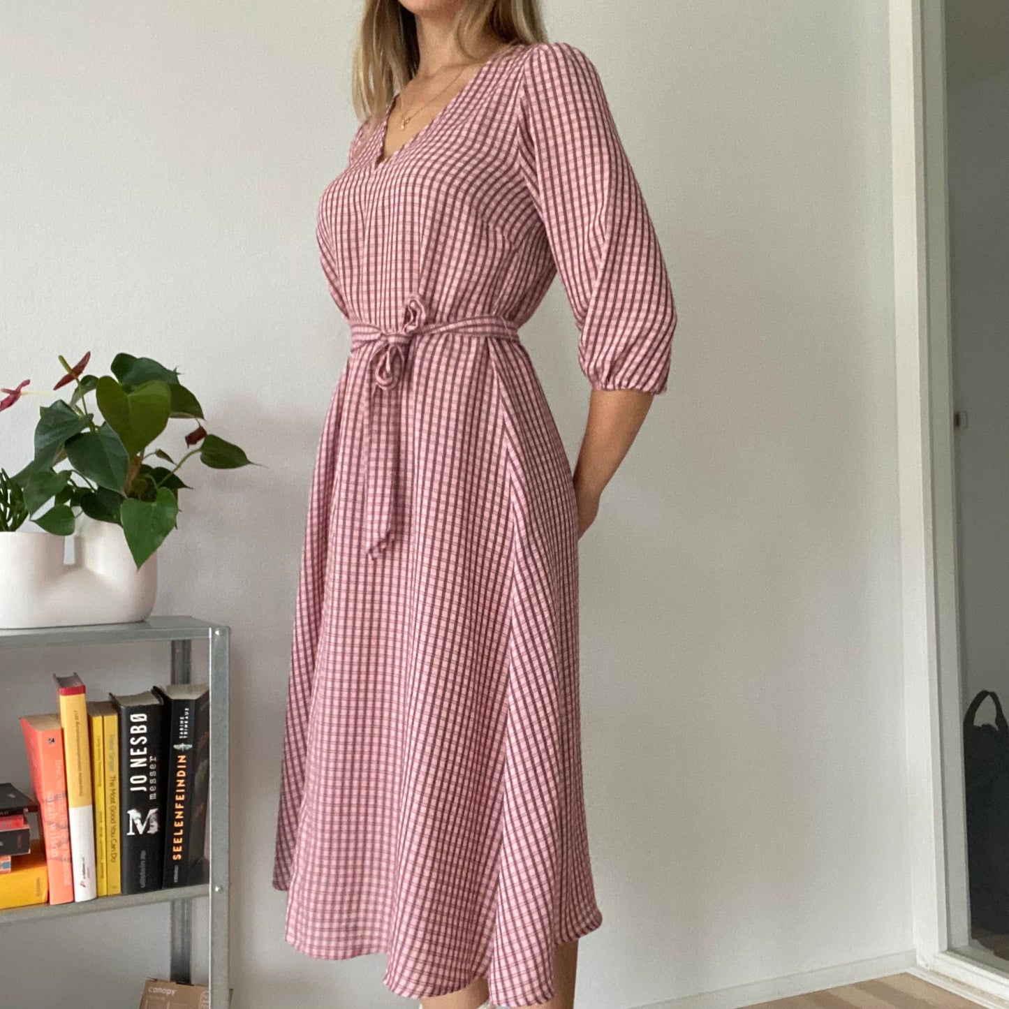 Midi pink picnic dress