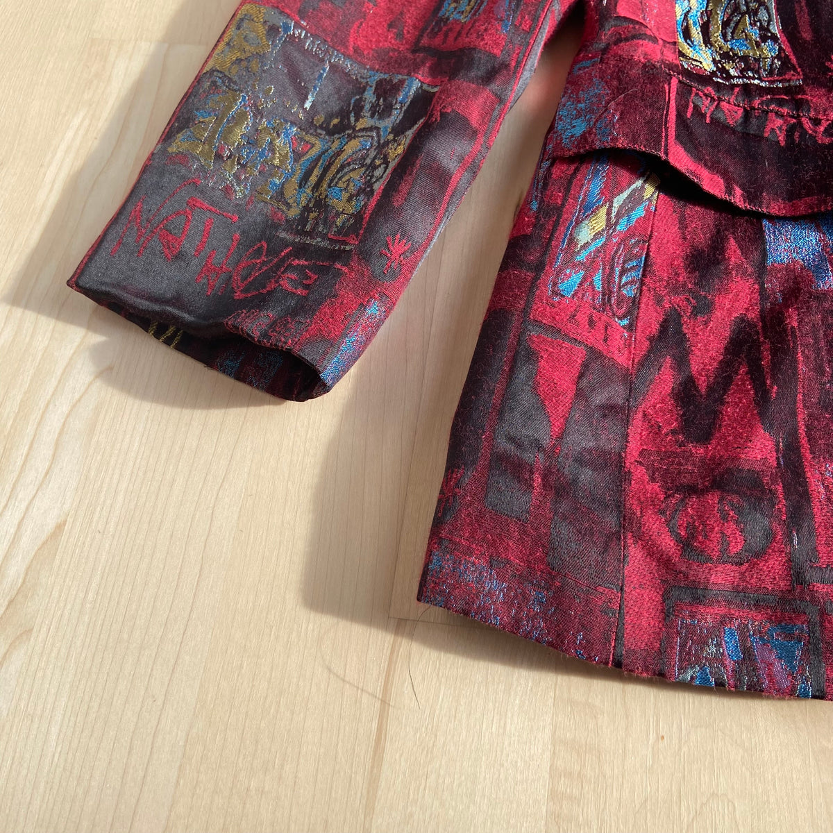 Nathalie Chaize Paris Red Abstract Blazer Jacket