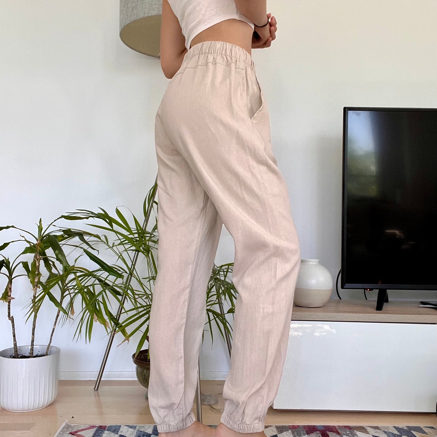 Blind date Linen trousers-Size M