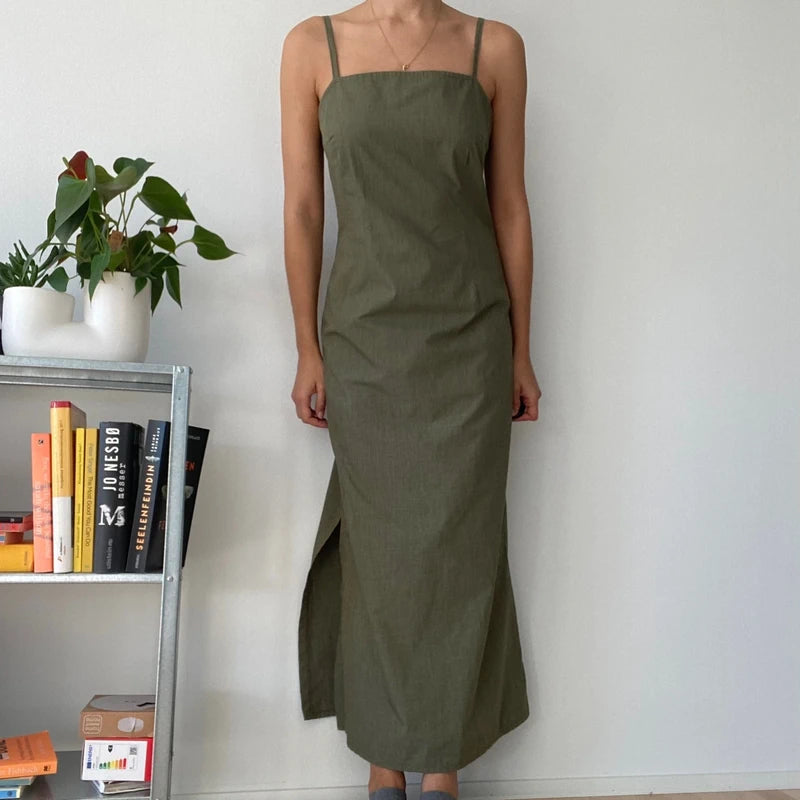 Green maxi summer dress-Size 36 Rachel Green