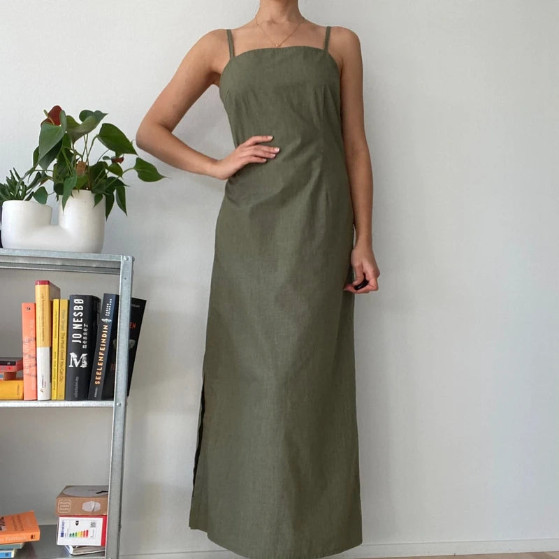 Green maxi summer dress-Size 36 Rachel Green