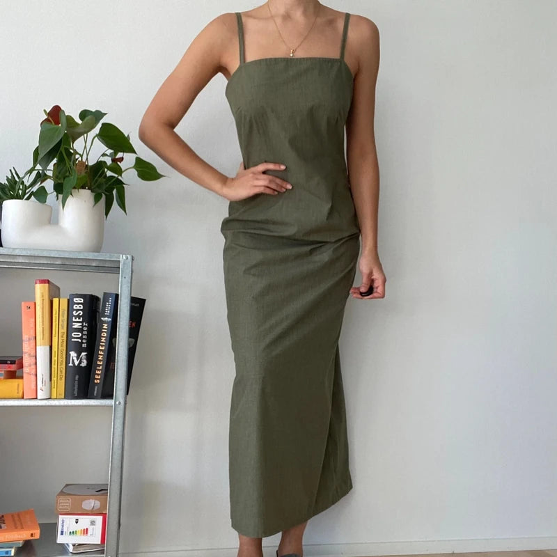 Green maxi summer dress-Size 36 Rachel Green