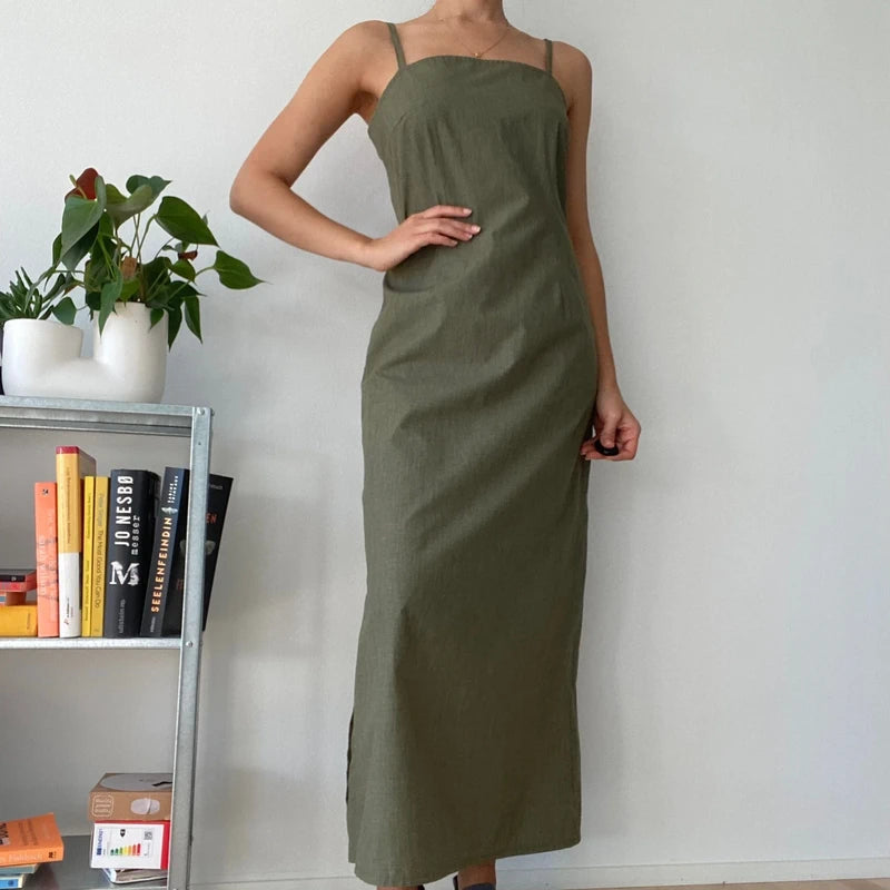Green maxi summer dress-Size 36 Rachel Green
