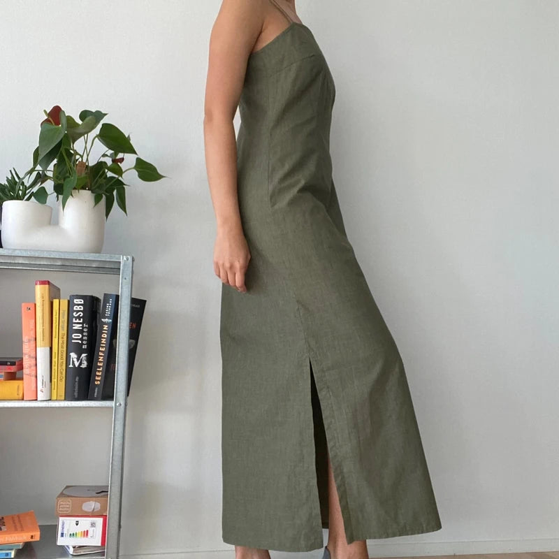 Green maxi summer dress-Size 36 Rachel Green
