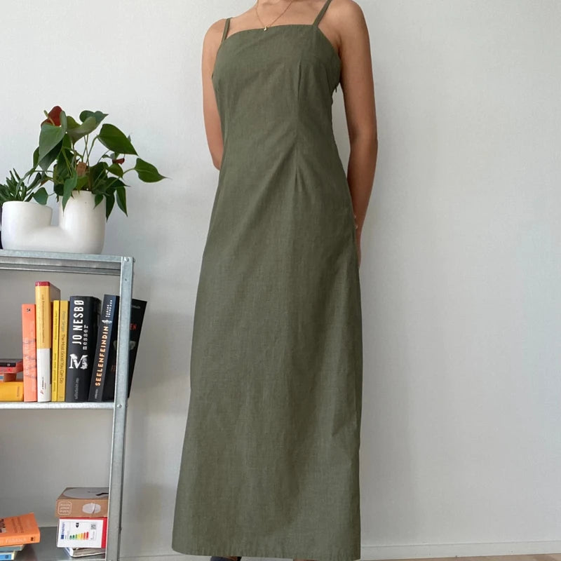 Green maxi summer dress-Size 36 Rachel Green