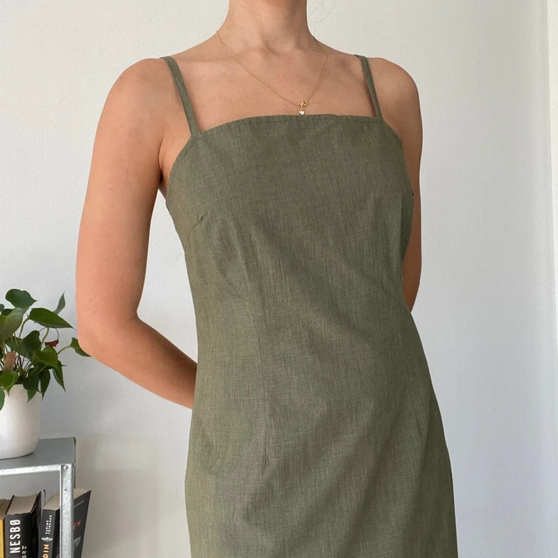 Green maxi summer dress-Size 36 Rachel Green