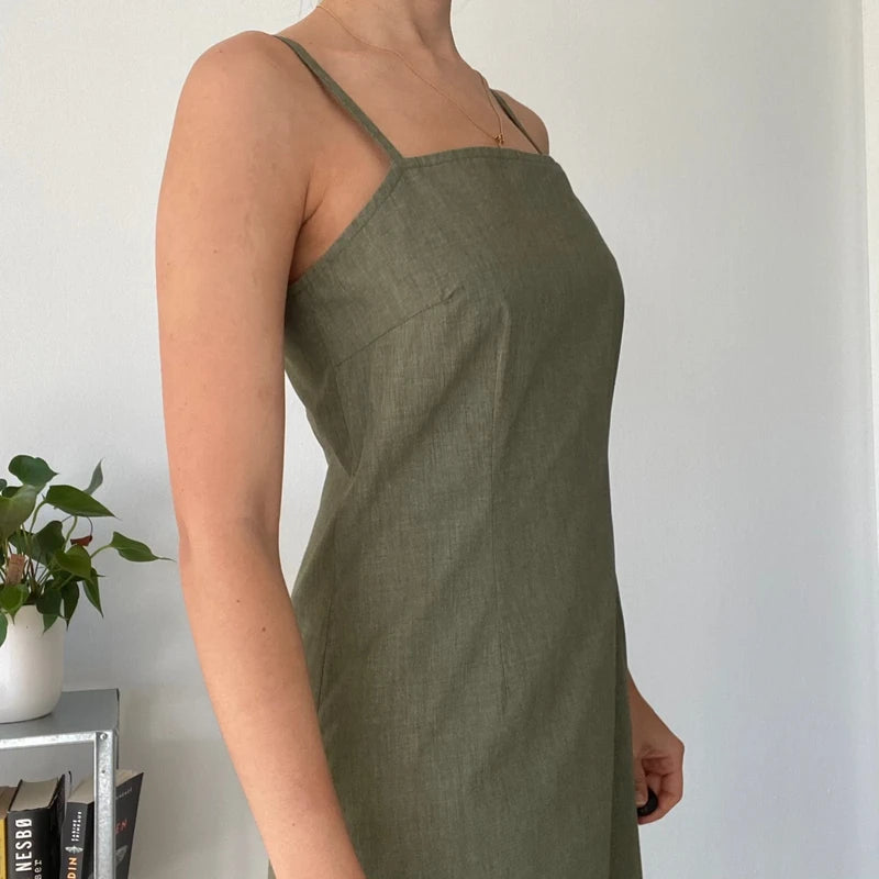 Green maxi summer dress-Size 36 Rachel Green