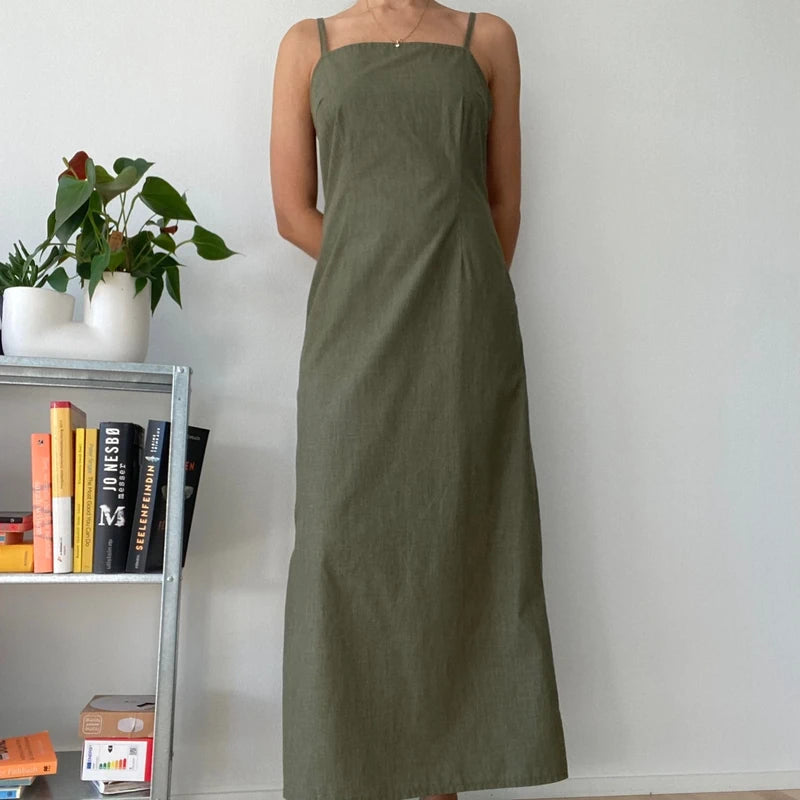 Green maxi summer dress-Size 36 Rachel Green