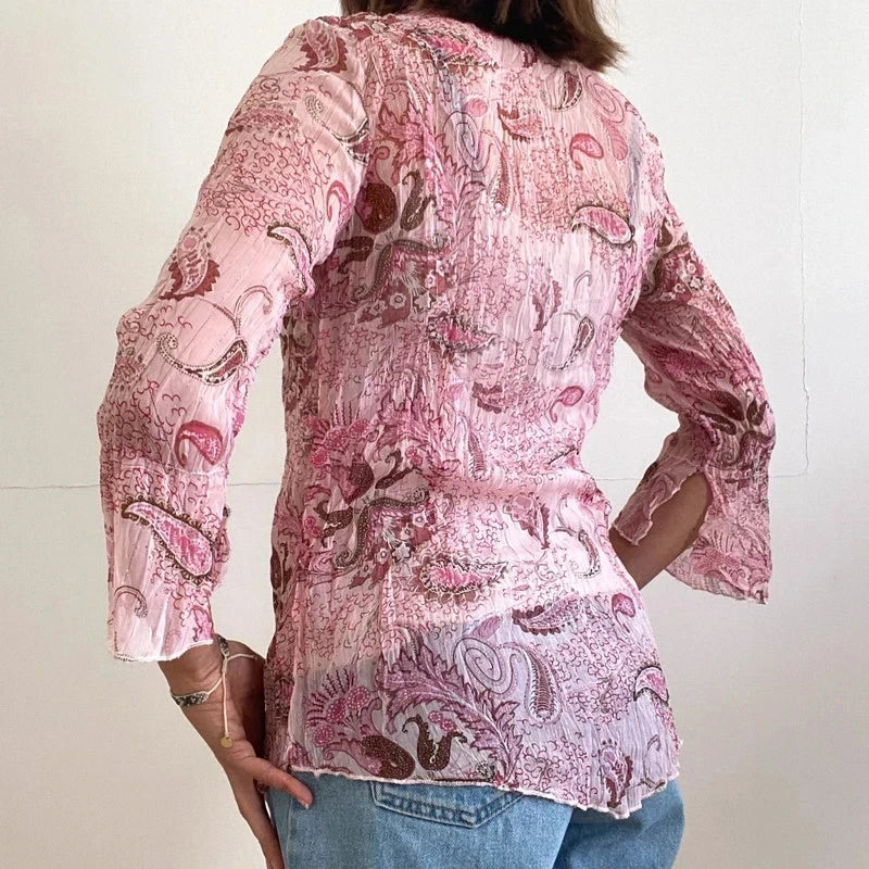 Sheer boho fairy top size M