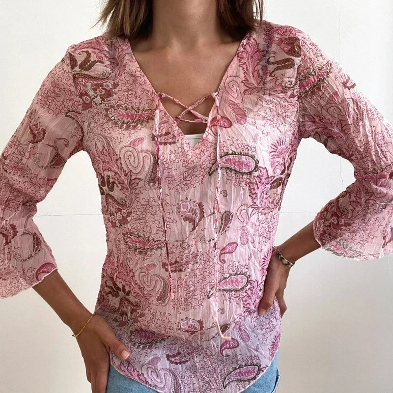Sheer boho fairy top size M