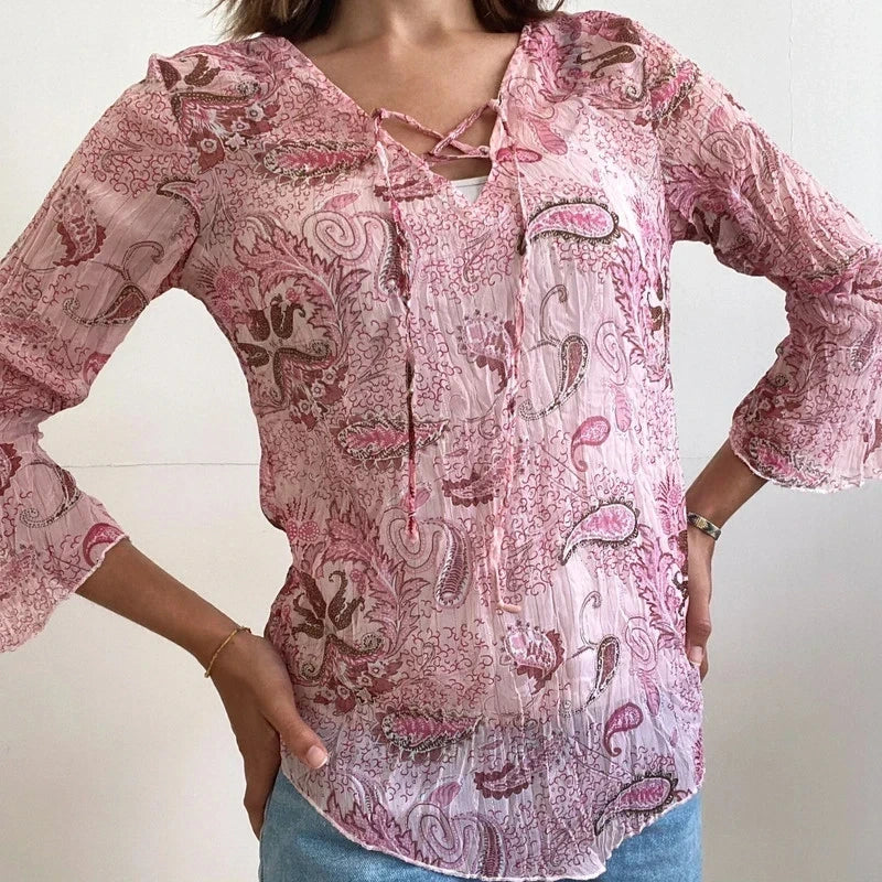 Sheer boho fairy top size M