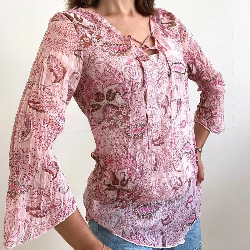 Sheer boho fairy top size M