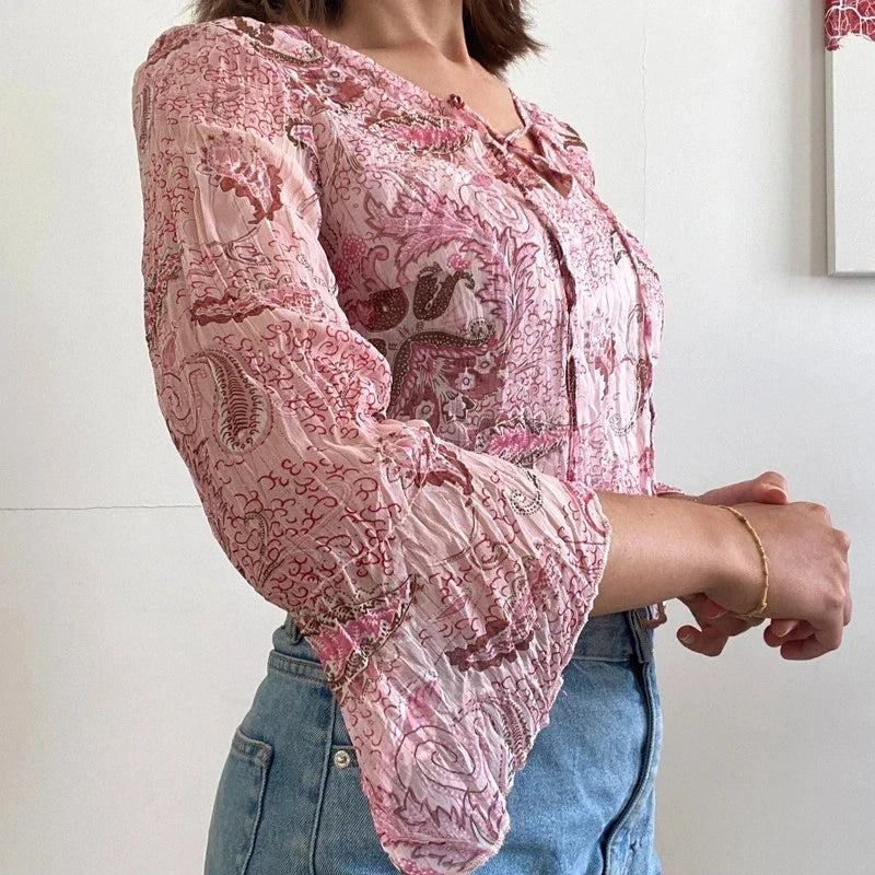 Sheer boho fairy top size M