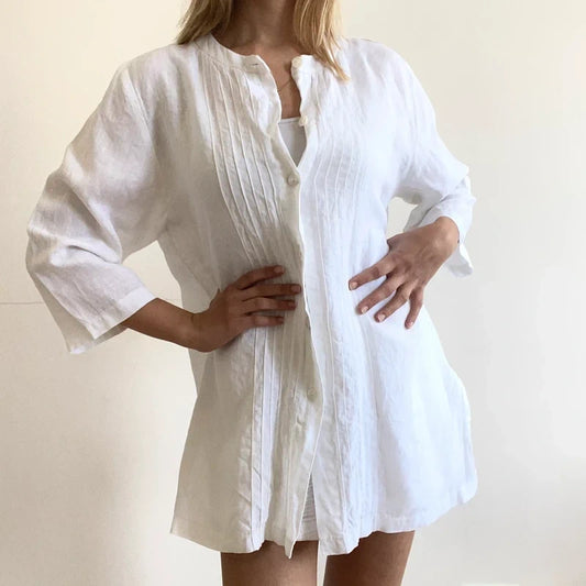 White linen shirt- Size XL