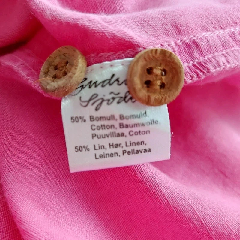 Gudrun Sjöden Linen Blend Blouse – Size XS, Loose Fit, Pink