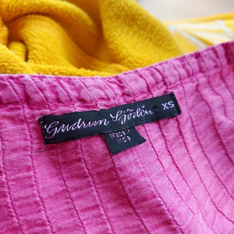 Gudrun Sjöden Linen Blend Blouse – Size XS, Loose Fit, Pink
