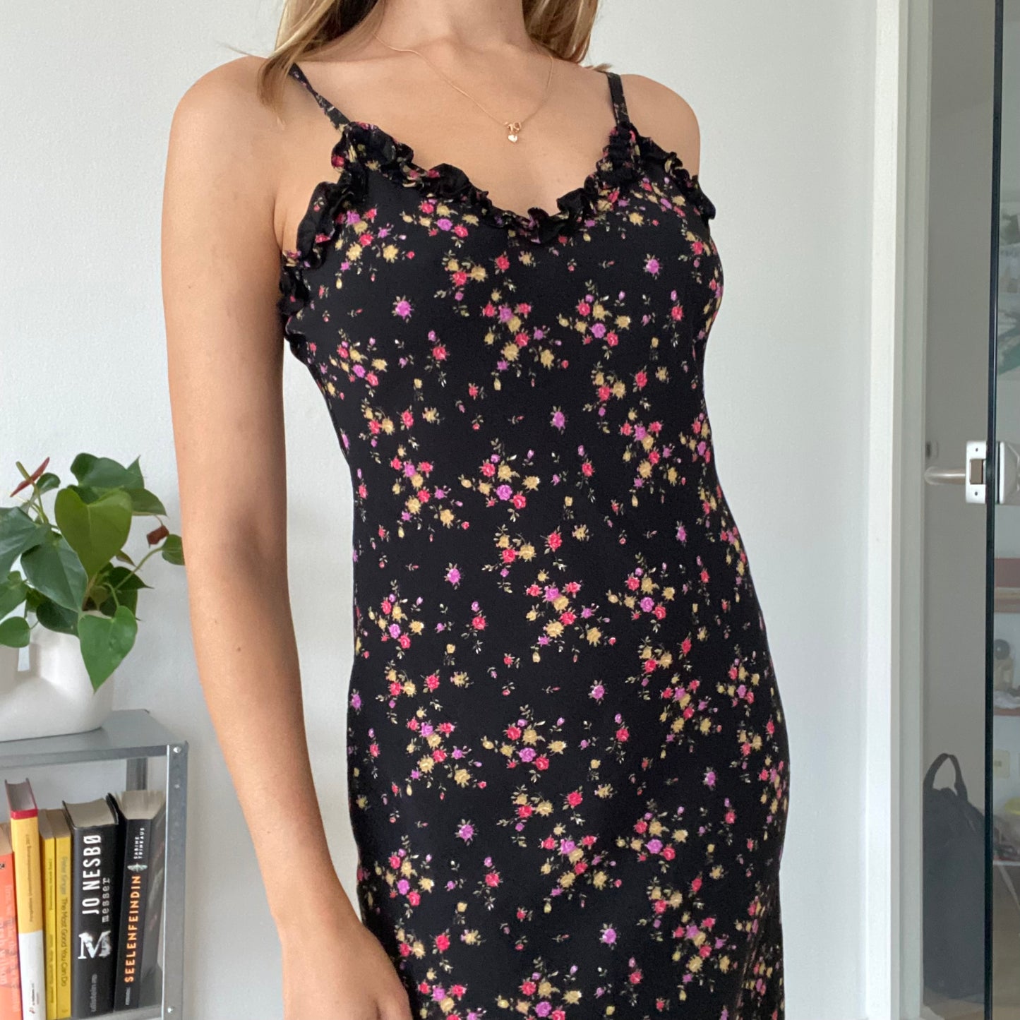Black flower dress